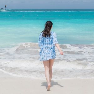 Cabana Life BUNGLO BEACH TIE WAIST COVER UP - S